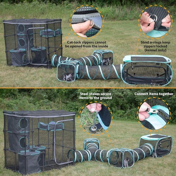 New Outdoor Catio Furniture & Play Kit for Cats, Durable Mega Outdoor Enclosure - Picture 3 of 7